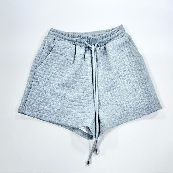 Princess Polly high waist grey waffle print shorts 0 - Picture 1 of 7